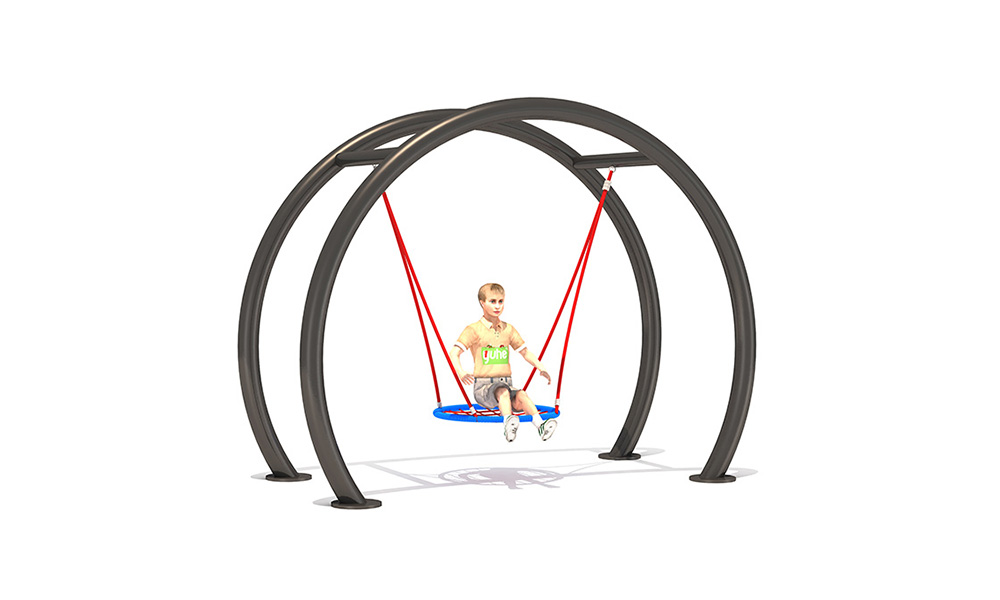 Backyard swing set with large mesh seats